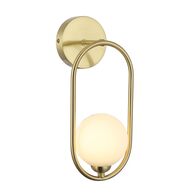 Wall Light G9 Round Opal Glass Satin Gold Frame CLA Lighting