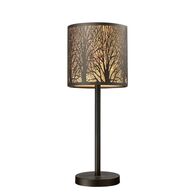 Table Lamp ES Laser Cut Round Aged Bronze 200mm CLA Lighting