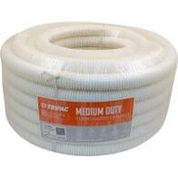 Corrugated Conduit Medium Duty 50mm x 10m White Tripac