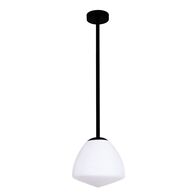 Pendant Light ES Dome Glass Matt Black Frosted 220mm CLA Lighting