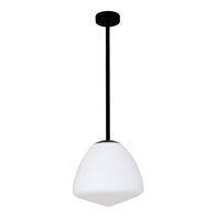 Pendant Light ES Dome Glass Matt Black Frosted 280mm CLA Lighting