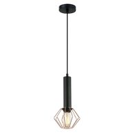 Pendant ES Diamond Cage Matt Black Copper 150mm CLA Lighting