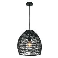 Pendant Light ES Rattan Ellipse Matte Black 340mm CLA Lighting