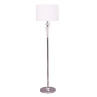 Floor Lamp ES White Drum Chrome Rod Crystal 380mm CLA Lighting
