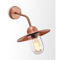 Outdoor Wall Light Sun Hat ES Aged Copper Glass IP54 CLA Lighting