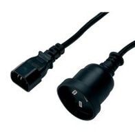 Power Lead IEC C14 Plug to 3-Pin AU Socket 10A 0.75mm² Black PSS