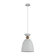 Pendant Light ES Bell Iron Brass Matt White 220mm CLA Lighting