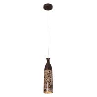 Pendant Light ES Brown Marble Cylinder Bronze 90mm CLA Lighting