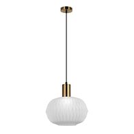 Pendant Light ES Pleated Opal Translucent Dome 300mm CLA Lighting