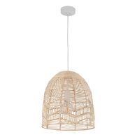 Pendant Light ES Natural Rattan Ellipse White 345mm CLA Lighting