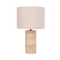 Table Lamp ES Travertine Oblong Cream Drum 250mm CLA Lighting