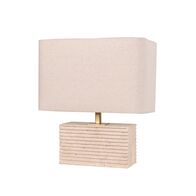Table Lamp ES Travertine Rectangular Cream 385mm CLA Lighting
