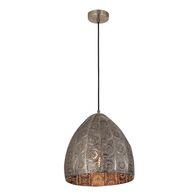 Pendant ES Embossed Ellipse Aged Brass Steel 310mm CLA Lighting