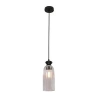 Pendant Light ES Clear Glass Ellipse Black 120mm CLA Lighting
