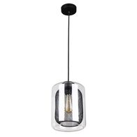 Pendant Light ES Oblong Black Mesh Clear Glass 200mm CLA Lighting