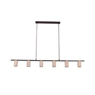 Pendant 6 Light GU10 Linear Beige Travertine 1400mm CLA Lighting