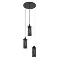 Pendant Light 3 Light ES Black Mesh Oblong 320mm CLA Lighting