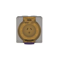 Socket Outlet IP66 10A 250V 3 Flat Pin Buffalo Grey Trader