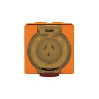 Socket Outlet IP66 10A 250V 3 Flat Pin Buffalo Orange Trader