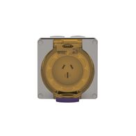 Socket Outlet IP66 15A 250V 3 Flat Pin Buffalo Grey Trader