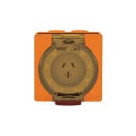 Socket Outlet IP66 15A 250V 3 Flat Pin Buffalo Orange Trader