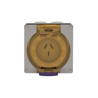 Socket Outlet IP66 20A 250V 3 Flat Pin Buffalo Grey Trader