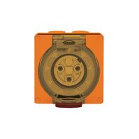 Socket Outlet IP66 20A 250V 3 Round Pin Buffalo Orange Trader