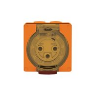 Socket Outlet IP66 32A 250V 3 Round Pin Buffalo Orange Trader