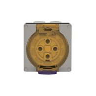 Socket Outlet IP66 32A 500V 4 Round Pin Buffalo Grey Trader