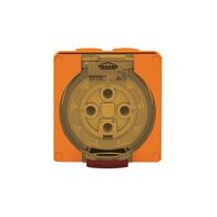 Socket Outlet IP66 32A 500V 4 Round Pin Buffalo Orange Trader