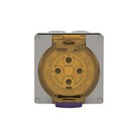 Socket Outlet IP66 50A 500V 4 Round Pin Buffalo Grey Trader