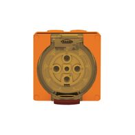 Socket Outlet IP66 32A 500V 5 Round Pin Buffalo Orange Trader