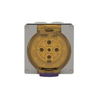 Socket Outlet IP66 40A 500V 5 Round Pin Buffalo Grey Trader