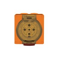 Socket Outlet IP66 40A 500V 5 Round Pin Buffalo Orange Trader