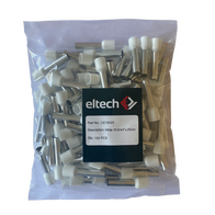 Single Cord End Ferrule 16mm² x 25mm White Pack of 100 Eltech