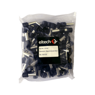 Single Cord End Ferrule 25mm² x 25mm Black Pack of 100 Eltech