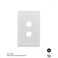 Switch Vertical 2 Gang Grid & Cover Leopard Black Trader