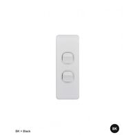 Switch Architrave 2 Gang 16AX 20A 250V Leopard Black Trader