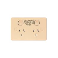 Power Point 2 Gang 10A Chem Resistant Puma Beige Trader