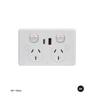 Power Point 2 Gang USB A+C Vandal Proof Puma Black Trader