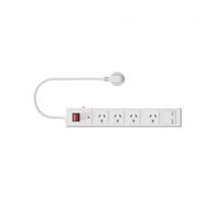 Powerboard Main Switched 4 Outlet Dual USB-A 2400W White Trader