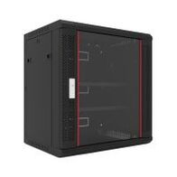 Wall Mount Rack 12RU Single Section 450mm Deep Glass Door Redback