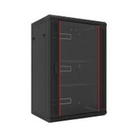 Wall Mount Rack 18RU Single Section 450mm Deep Glass Door Redback