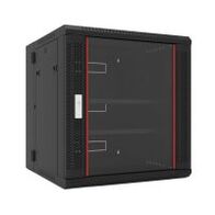 Wall Mount Rack 12RU Double Section 600mm Deep Glass Door Redback