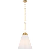 Pendant Light E27 400mm Black Matt Opal Brine Telbix