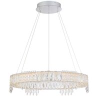 Pendant Light 1 Tier LED 46W Tri-Colour Gold Crystal Erika Telbix