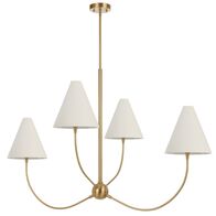 Pendant Light 4 Light E14 1220mm Antique Gold Ivory Farnix Telbix
