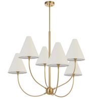 Pendant Light 6 Light E14 1030mm Antique Gold Ivory Farnix Telbix