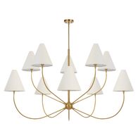Pendant Light 10 Light E14 1515mm Antique Gold Ivory Farnix Telbix