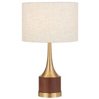 Table Lamp E27 Inline Switch Wood Antique Gold Karos Telbix